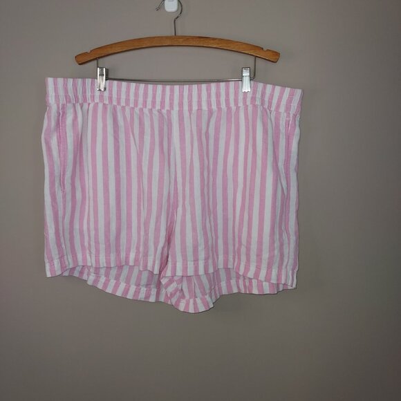 Old Navy Linen Blend Pink Striped Shorts Size XXL - Picture 5 of 14